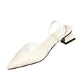 thumbnail image 3 of YOUYEDIAN Women's Dance Shoes Summer Dress Formal Ankle Strappy Low Heel Mary Jane Shoes Comfortable Evening Wedding Block Heels Closed Toe Pumps (White), 3 of 5