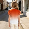 thumbnail image 5 of Teylalorva Girls Graphic T-Shirt, Casual Cute Puff Short Sleeve Crewneck Summer Kids Trendy Tee Orange Size 14, 5 of 8