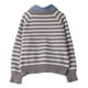 thumbnail image 5 of HongQid Womens Striped Sweater Shirts Lapel V Neck Long Sleeve Strip Knit Pullover Casual Layer Top Jumper Y2K Shirt, 5 of 8