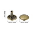 thumbnail image 2 of Unique Bargains 100 Sets Leather Rivets 9mm Double Cap Rivets 8mm Height Studs Bronze Tone, 2 of 5