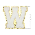 thumbnail image 2 of Chenille Letters W Patches 4-1/2 Inch Iron on Letters W Patches Golden Glitter for Clothing, Pack of 3(White), 2 of 6