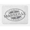 thumbnail image 1 of France Bath Mat, Marseille Written Monochrome Art Style Rubber Stamp Designed in Grunge Pattern, Plush Bathroom Decor Mat with Non Slip Backing, 29.5" X 17.5", White and Grey, by Ambesonne, 1 of 2