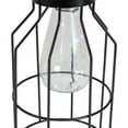 thumbnail image 4 of Northlight 9.5" Black Outdoor Hanging Geometric Solar Lantern with Handle, 4 of 6