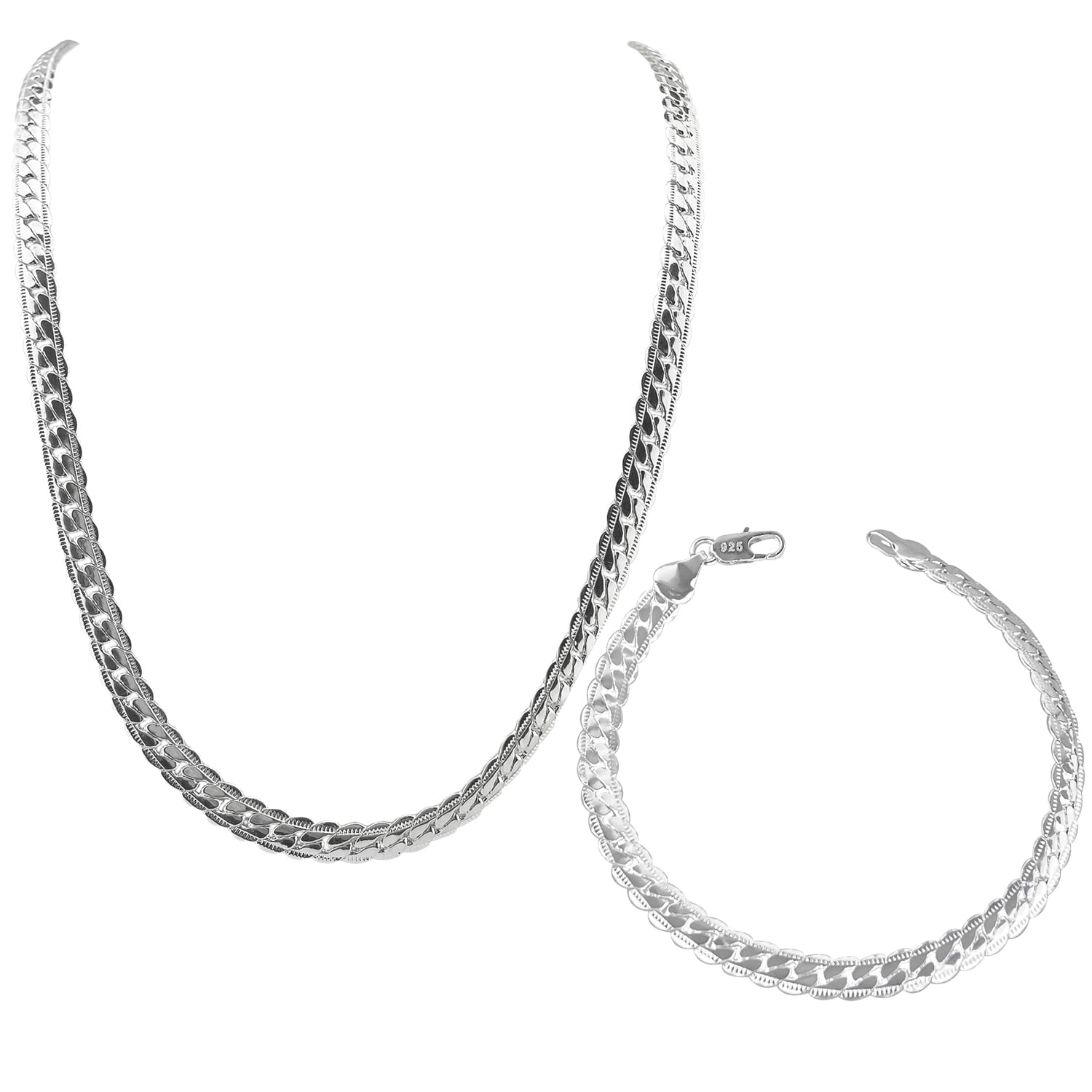 Silver Chain Lobster 1.82MM Silver Round Wheat 040