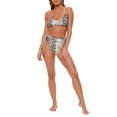 thumbnail image 2 of YAGHYACH Womens Leopard Print Two Pieces Bikini Swimsuit Set, 2 of 5