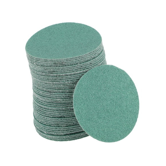Discos de lija para automóviles Unique Bargains de 2 pulgadas con resistencia a la abrasión | Papel de lija redondo con gancho y bucle verde 50 piezas 100 grano