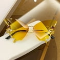 thumbnail image 6 of MOMOJIA Rhinestone Bling SunglassD1am0ndButterfly Sunglasses Women Rimless Small Face, 6 of 20
