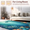 thumbnail image 2 of ODIKA 4'x6' Machine Washable Non-Slip Area Rug, Underwater With Vibrant Coral Reef Design High Traffic Rug, Blue, 38346, 2 of 7