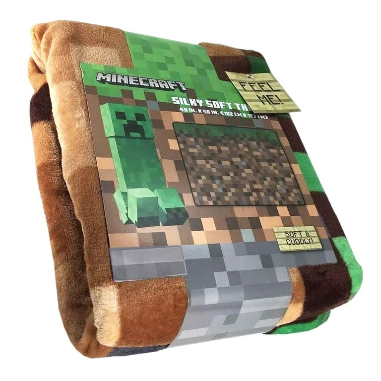 Minecraft Grass Block 40 x 50 Silk Touch Throw Kid s Bedding Walmart