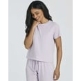 thumbnail image 3 of Real Essentials 2 Pack: Women's Cotton Pajamas Short Sleeve Tops and Capri Pants Pajama Sets with Pockets (Available In Plus), 3 of 6