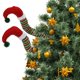 thumbnail image 4 of Monstrate Navidad Santa Elf Piernas Felpa Pies rellenos con zapatos Árbol de Navidad Adorno decorativo Decoración de Navidad Kits de decoración para fiestas No.1 Monstrate HA045654-01, 4 of 6