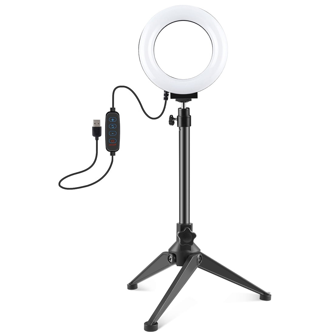 PULUZ 4.7 inch 12cm USB 3 Modes Dimmable LED Ring Vlogging Photography Video Lights + Desktop with