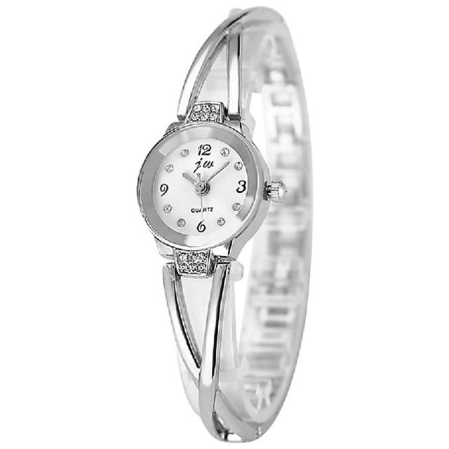 Reloj para Mujer Reloj Pulsera Coreano Reloj Pulsera Compacto para Mujer Reloj Cuarzo Al Reloj para Mujer Plata
