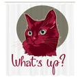 thumbnail image 3 of Ambesonne Saying Shower Curtain, Love Words Cat Kitten, 69"Wx84"L, Red Grey White, 3 of 5