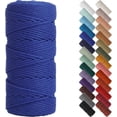 thumbnail image 1 of HSHDLDF Royal Blue Macrame Cord 3mm x 109yards, Colored Macrame Rope, 3 Strand Twisted Cotton Rope Macrame Yarn, Colorful Cotton Craft Cord for Wall Hanging, Plant Hangers, Crafts, Knitting, 1 of 7