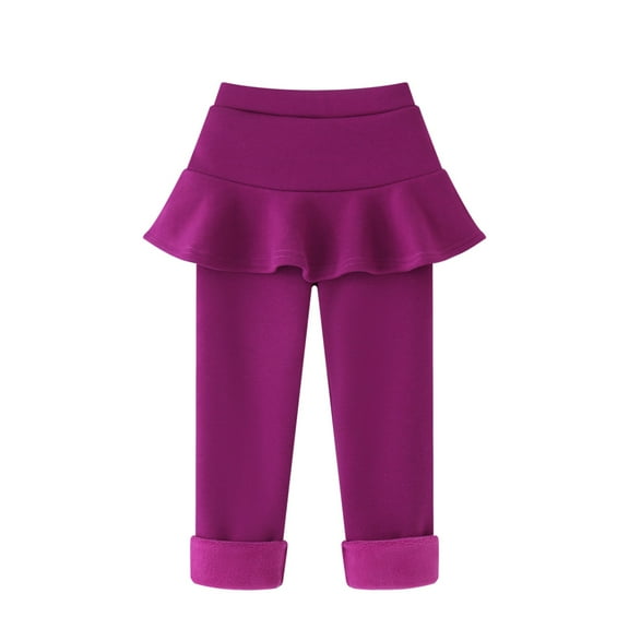 BULLPIANO Toddler Girls Leggings with Skirt Warm Stretchy Ruffle Skirt Pant Kids Tutu Pantskirt Tights Pants