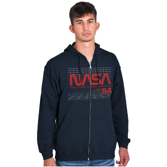 NASA Kennedy Space Center 1984 Zip Up Hoodie Men's Women's Brisco Brands S