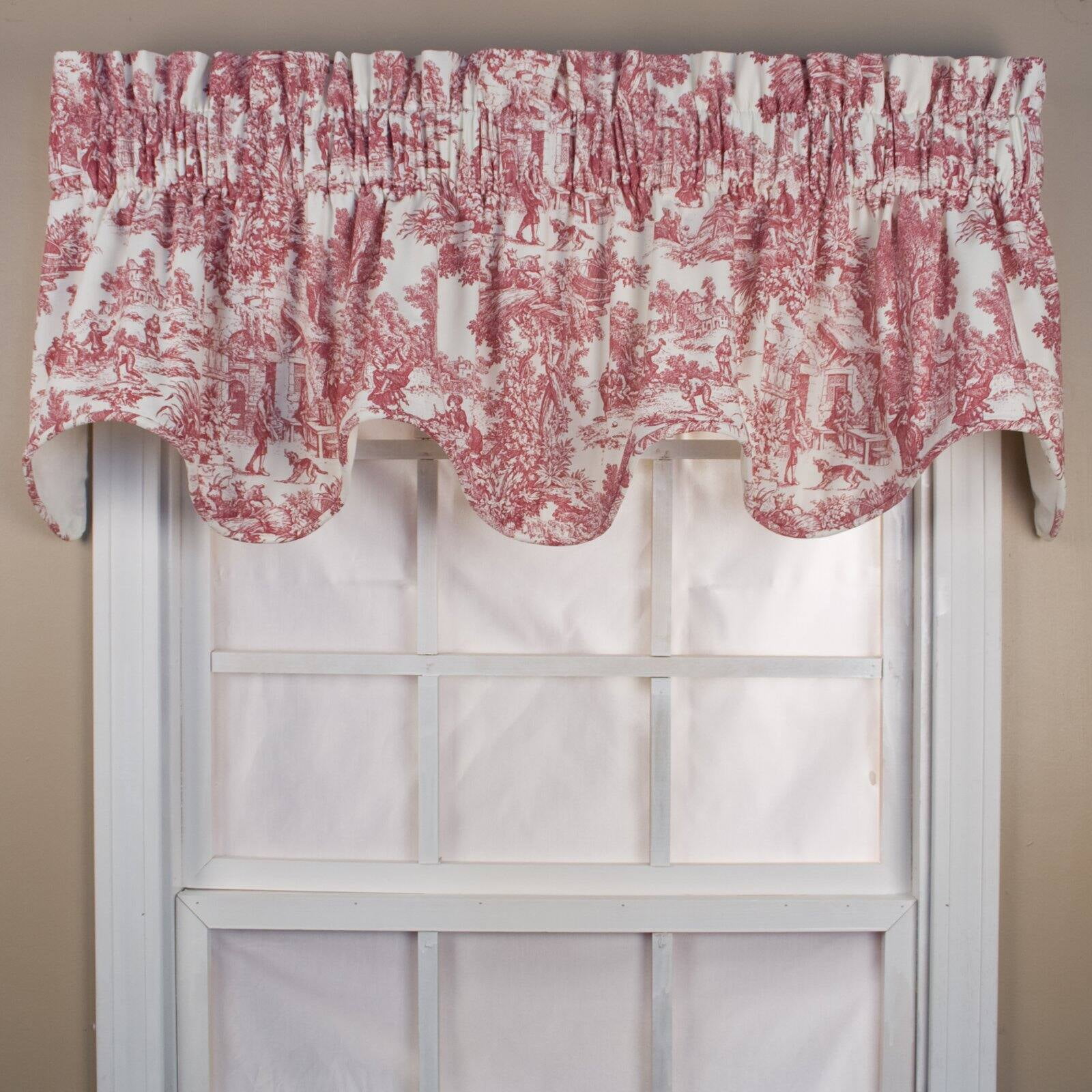 Cherry Blossom Embroidery Window Single Panel Curtain Valance 60" x 19" 