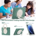 thumbnail image 4 of Dteck Case for Samsung Galaxy Tab A9 Plus 11 Inch 2023 (SM-X210/X216/X218), Heavy Duty Galaxy Tab A9+ Tablet Case with 360 Rotating Handle Strap Pen Holder,Deep Green, 4 of 8