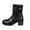 Black, variant on LSLJS Women's High Ankle Boots Chunky Heel Round Toe Ankle Boots, Women's Mid-Calf Boots, Gift for Women