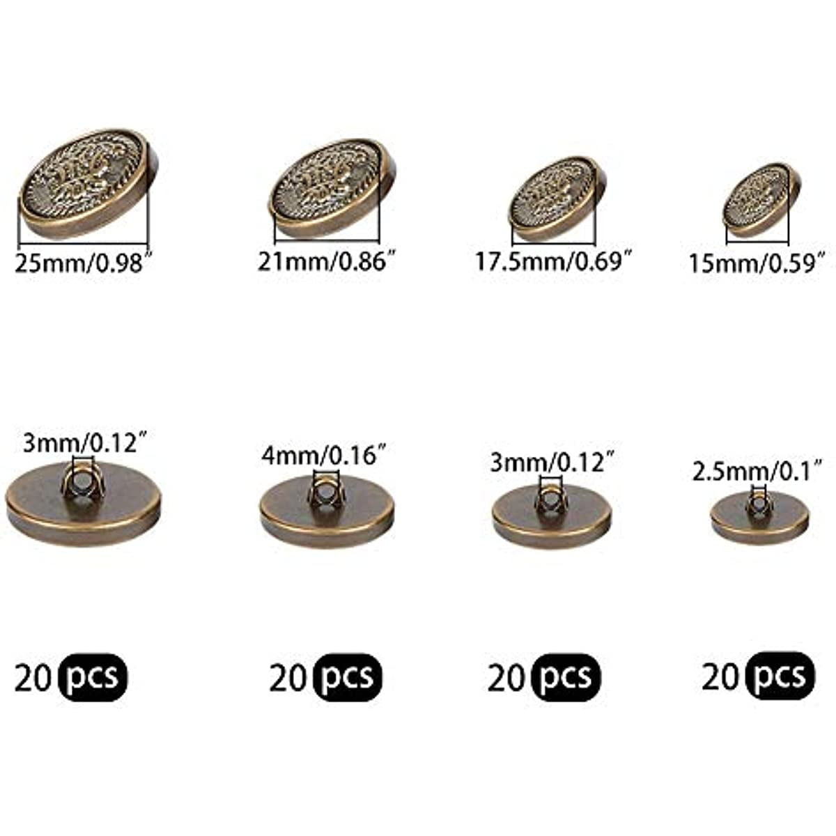 14 Pcs Metal Blazer Button Set,Gold Buttons for Blazer,18 mm and 23mm  No-Sew Removable Metal Buttons,Women and Men's Jeans Clothing Supplies,for