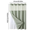 thumbnail image 3 of Waffle Weave Double Layer Shower Curtain, Waterproof Polyester Fabric Bathroom Curtain with Detachable Liner & Metal Grommets, No Hook Installation, Quick-Dry, Machine Washable, 72 x 36 Inches, 3 of 6