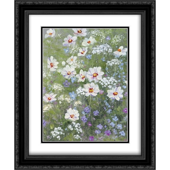 Springtime Flower 2x Matted 20x24 Black Ornate Framed Art Print by Swatland, Sally