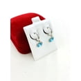 thumbnail image 2 of 925 Sterling Silver Round CZ Dangling Huggies Hoop Earrings Birthstones Women's 12mm, 2 of 5
