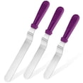thumbnail image 1 of U-Taste Offset Spatulas Set of 3, 420 Stainless Steel Metal Angled Icing Spatula Spreader Smoother with 6/8/10 inches Length Blade and PP Plastic Handle for Cake Decorating Frosting Baking (Purple), 1 of 9