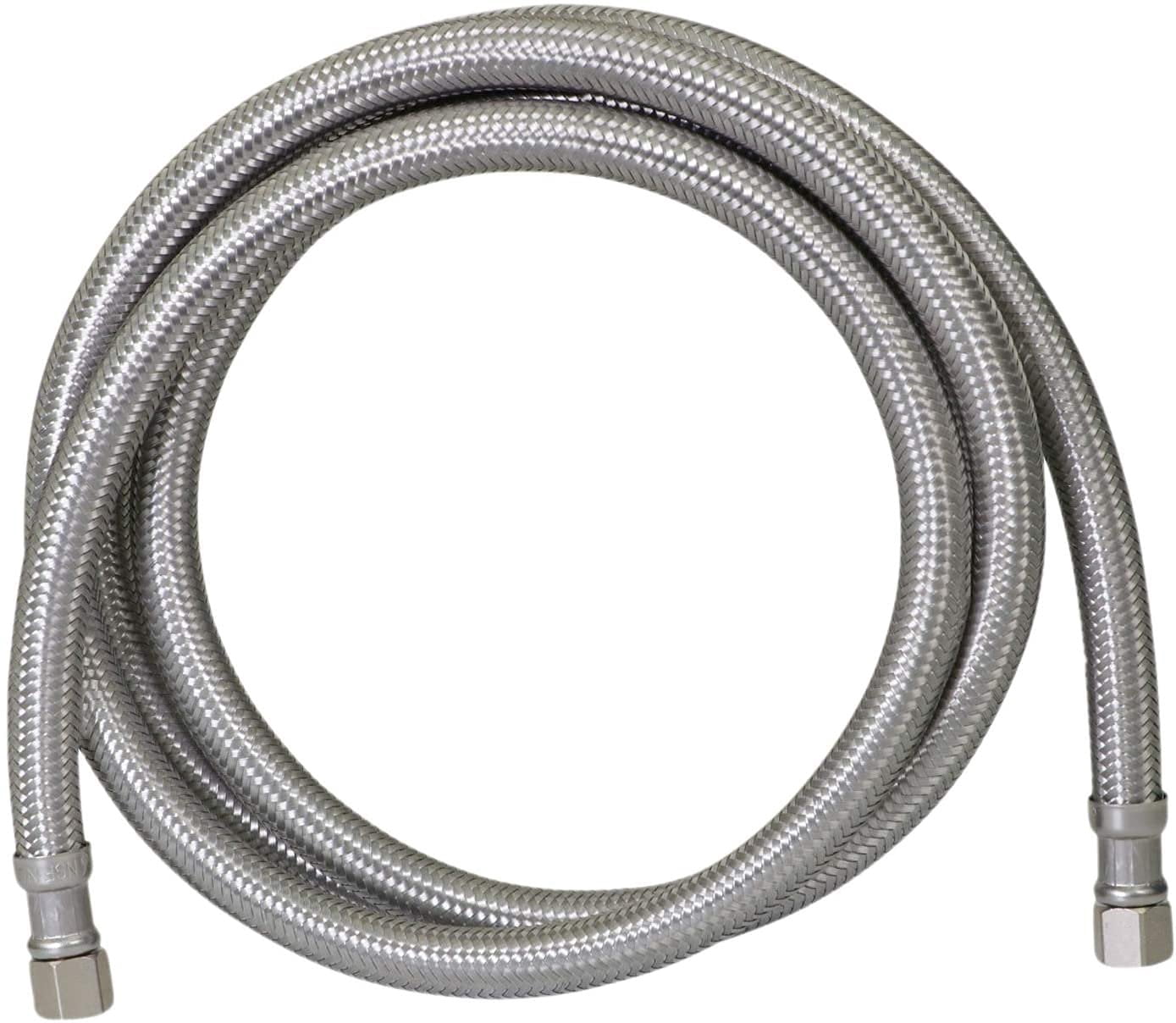 Fluidmaster 12IM72 – Connettore Per Ghiacciaia In Acciaio Inox Intrecciato, 1/4 X 1/4, Garanzia 5 Anni