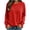B-Red, variant on Womens Round-Neck Lightweight Sweatshirt Drop Shoulder Casual Athletic Jacket Fleece Workout Fall Outfits & Winter Clothes