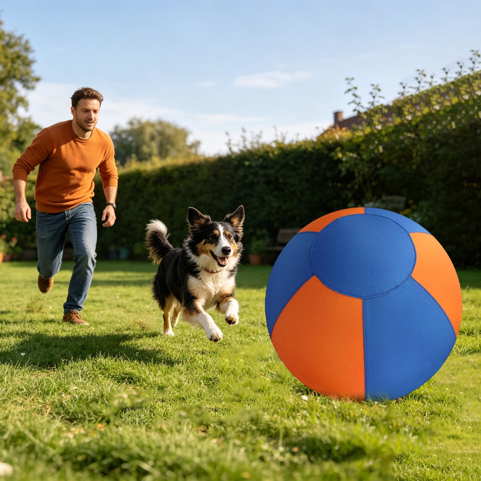 Herding Ball for Dogs, Durable Giant Dog Ball for Australian Shepherd, Cattle Dog, Border Collie for Outdoor Play M