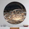 thumbnail image 2 of Designart 'Fractal Flower with Golden Rays ' Modern wall clock, 2 of 4