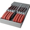 thumbnail image 2 of UYGDUY-Drawer Knife Organizer, Kitchen Plastic Drawer Knife Block Holder Storage Sets for 16 Knives and 1 Sharpening Steel Extra Large Steak Chefs Knives Holder, 2 of 4