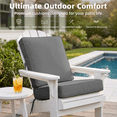 thumbnail image 6 of NOFFA 5 Set 20 x 20 x 4 inch Outdoor Chair Cushions for Patio Furniture for Wicker Chair, Sofa, Fade & Water Resistant Removable Cover and Straps, Gray, 6 of 8