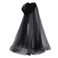 thumbnail image 6 of Black Cloak with Hood Full Length Halloween Cloak Vampire Cape for Women, Ghostly Hooded Cape Mask with Flowing Drapery, Black & White Sheer Tulle Mesh Cape with Adjustable Drawstring, 1pc, 6 of 9