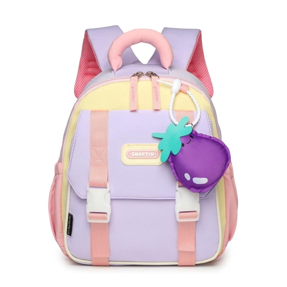 Kids Backpack Colorblock Kids Backpack Lightweight School Bag for Kindergarten Travel Daypack Purple One Size