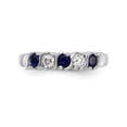 thumbnail image 4 of 14K White Gold Ring Band Wedding Diamond Round Sapphire Blue, Size 5, 4 of 7