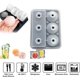 thumbnail image 4 of Molde grande esférico y cuadrado de silicona para cubitos de hielo con embudo, bandejas reutilizables para cubitos de hielo con tapa para congelador, fabricante de bolas de hielo para whisky, cóctele TUNC Sencillez, 4 of 5