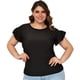 thumbnail image 1 of Blusa satinada Roman Fashion 1777 negro Talla extra 38, 1 of 6