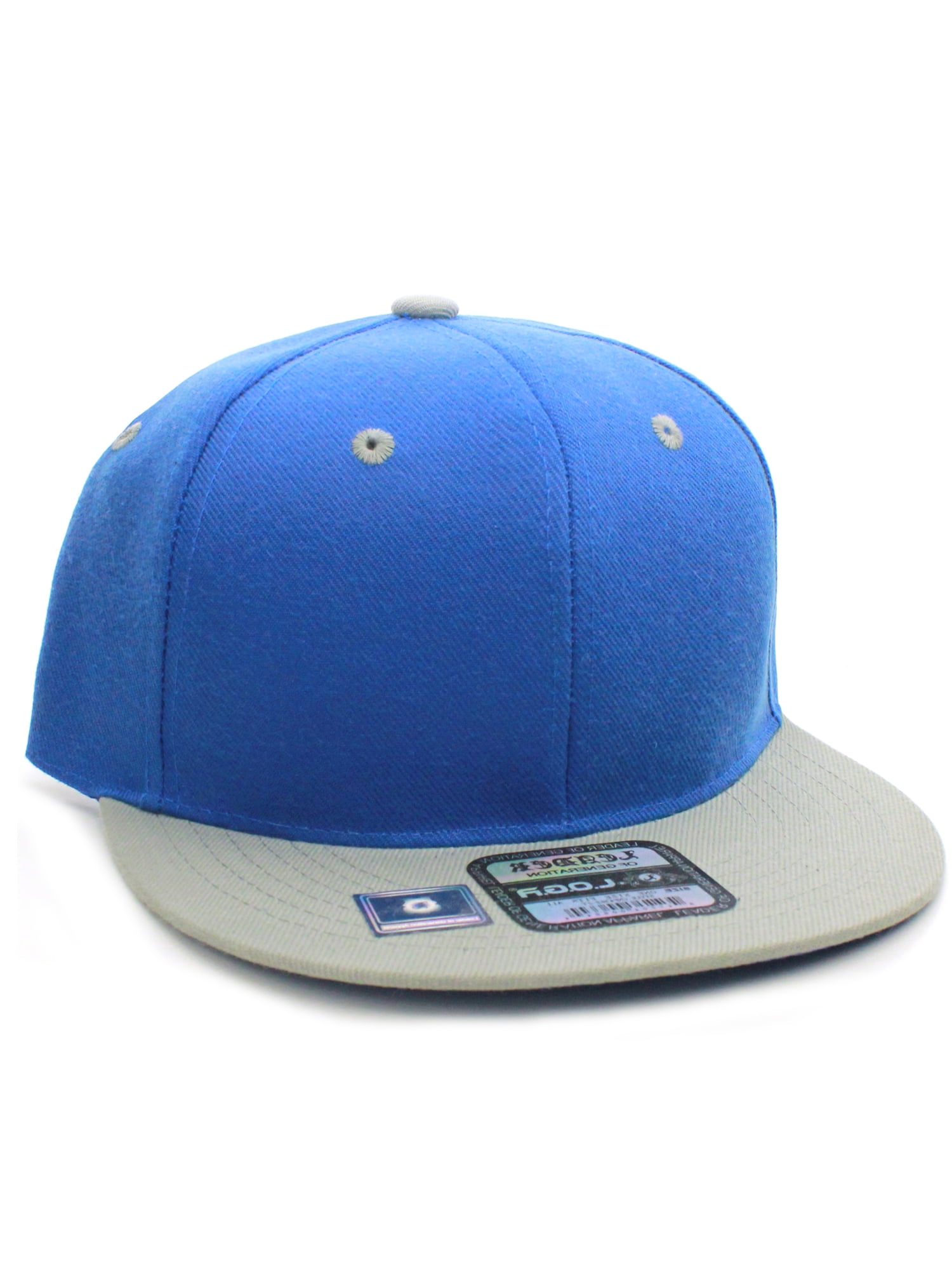 D&I. Plain Adjustable Snapback Hats Caps Flat Bill Visor - Blue Red 