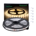 thumbnail image 1 of GUOTONG Tiras de Luces LED Blancas, Cinta LED 300 SMD 2835 cortable a Prueba de Agua, Cinta Flexible de 6000 K 12 V 16,4 pies/5 m, iluminación para gabinetes de Cocina, Exterior/Interior, 1 of 5