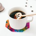 thumbnail image 5 of Zufioo Colorful Parrot Jungle Dream A Print Leather Coaster Set, Decorative PVC Coasters 4-pack - Scald and Stain-resistant, Suitable for Home, Cafes, Restaurants-Octagon, 5 of 6