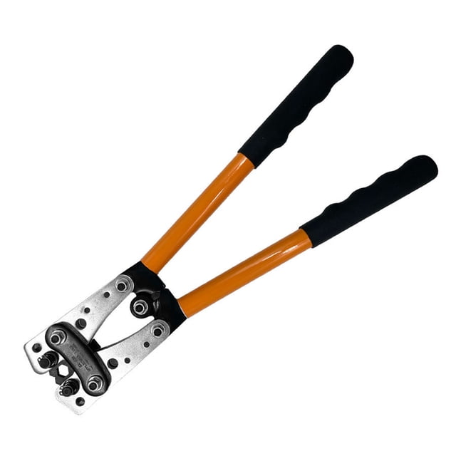 HX-50B Heavy-Duty Aluminum Crimping Tool Set - Manual Multi-Functional Wire Stripper & Cable Cutter for BS Terminals, 6.0-50mm² Crimping Capacity, Ergonomic Anti-Slip Handle, Orange Color, 390mm