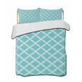 thumbnail image 2 of Quilts King Size, Quatrefoil Moroccan Pattern Soft Comforter Bedding Set for Bed, Geometric Aqua Morocco Lightweight Quilted Bedspread with Pillow Cover(2 Pieces) for All Season, 96x106 Inch, 2 of 6