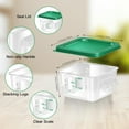 thumbnail image 3 of 6 pcs 2qt Food Storage Containers with Lid, Square Clear Commercial Storage Containers with Handle and Scale for Food Storage in Home Kitchen & Dining (Green), 3 of 6