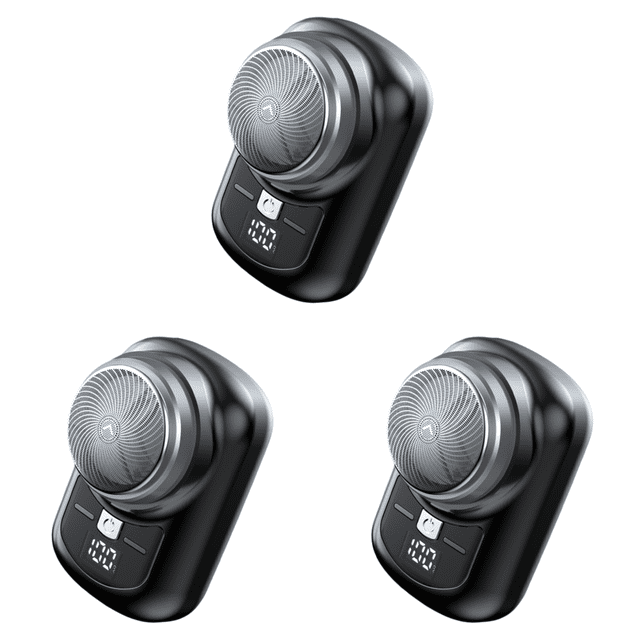 Likrtyny Mini Afeitadora Eléctrica Recargable Por USB Pantalla Alimentación Digital 180 MAh (negro)