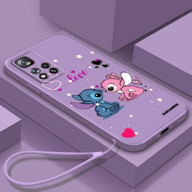 Funda de TPU con cuerda líquida para Xiaomi, carcasa bonita de Disney, Stitch, Cool Love, Redmi Note 11, 11S, 11T, 10S, 10, 9S, 9T, 9, 8T, 8 Pro Plus, 5G Fivean unisex
