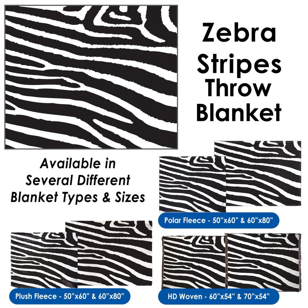 Zebra Stripes Throw Blanket / Tapestry Wall Hanging (Plush Fleece, 50