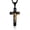 Black, variant on Catholic Jesus Christ on INRI Cross Crucifix Gold Silver Tone stainless steel Pendant Necklace 22+2 Chain (Silver & Gold)